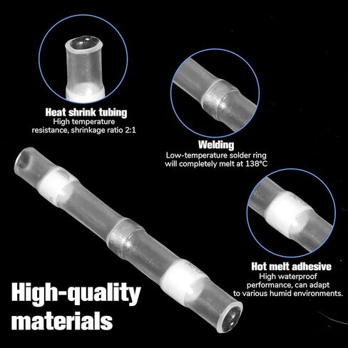 150 Pcs Waterproof Solder Seal Wire Connectors AWG 26-24, Heat Shrink Butt Connectors White Terminals Solder Sleeve Wire Splice Connector Insulated Electrical Splice for Marine Car Electrical Engineer in Saudi Arabia