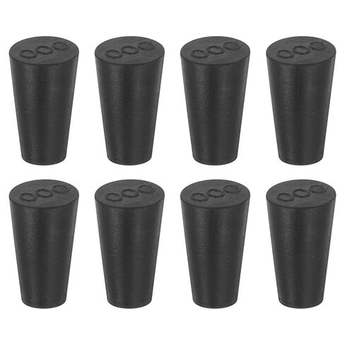 uxcell 8 Pcs Solid Rubber Stopper, Tapered Lab Seal Tube Stopper Plug for Test Tube Flasks Glass Containers Industry and Laboratories, 19x14x25mm Black in Saudi Arabia