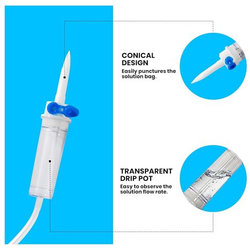 مجموعة تمديد IV، أنابيب IV، مجلدات مع 22G*0.7، عبوة فردية معقمة مقاس 70 بوصة، مناسبة للاستخدام المختبري والبيطري، للتوصيل الآمن والدقيق للسوائل (15) in Kuwait