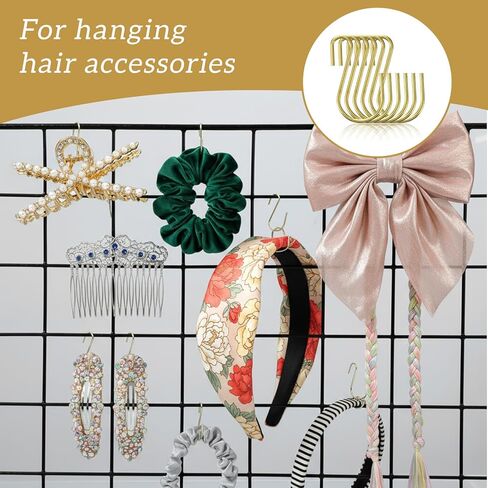80PCS Small S Hooks, 1 Inch Metal Hanging Hooks Mini S Shaped Iron Wire Hook Hanger for Hang Christmas Tree Decorations Jewelry Kitchenware Potted Plants(Gold) in Saudi Arabia