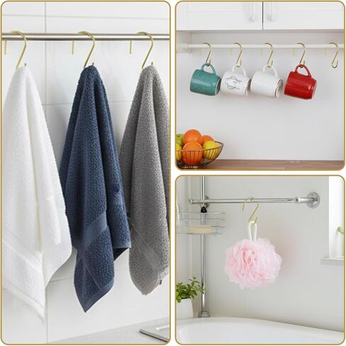 80PCS Small S Hooks, 1 Inch Metal Hanging Hooks Mini S Shaped Iron Wire Hook Hanger for Hang Christmas Tree Decorations Jewelry Kitchenware Potted Plants(Gold) in Saudi Arabia