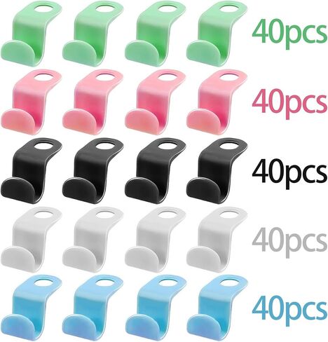 200 Pcs Hanger Hooks,Clothes Hanger Connector Hooks,Space Saving Hanger Hooks,Plastic Connectors Hooks for Clothes,Cascading Hanger Extenders for Closet Organizers,5 Colors in Saudi Arabia