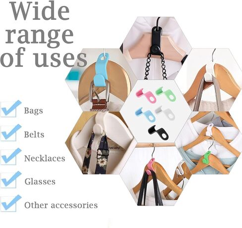 200 Pcs Hanger Hooks,Clothes Hanger Connector Hooks,Space Saving Hanger Hooks,Plastic Connectors Hooks for Clothes,Cascading Hanger Extenders for Closet Organizers,5 Colors in Saudi Arabia