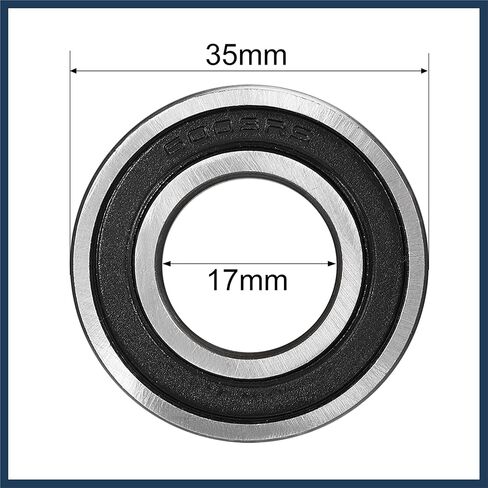 6003-2RS Ball Bearing 17mm x 35mm x 10mm Double Sealed 180103 Deep Groove Bearings High Carbon Steel Z1 (Pack of 2) Stylish Design in Saudi Arabia