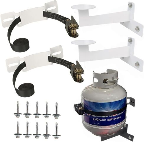 Propane Tank Holder, RV Propane Tank Storage,Exchange Propane Gas Cylinder Support for Campervans and Travel Trailers Suitable for Standard 20-30 Pound Propane Tank Stand (Black) in Saudi Arabia