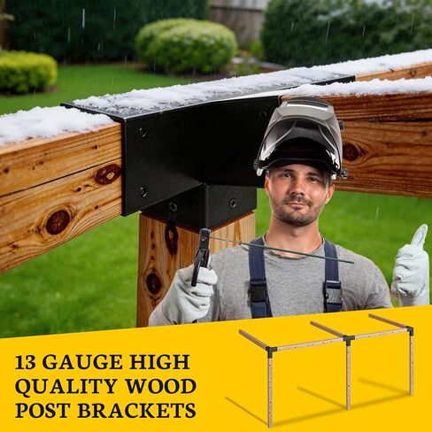 مجموعات دعامة Pegola 15° 4 اتجاهات، دعامات عمود السقف المائل DIY مقاس 4 × 4 بوصة (فعلي: 3.5 بوصة × 3.5 بوصة) دعم خشبي لدعم الشعاع، 13 دعامة شديدة التحمل للأجنحة وشرفات المراقبة والأكواخ والكبائن (عبوة واحدة) in Kuwait
