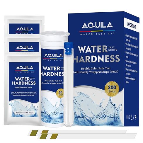 Water Hardness Test 200 Strips Kit for Home Drinking Water and Pool Spa, Water Softener Hard Water Testing Strips, Tap Well Tester Kit for Calcium & Magnesium (0-425 ppm) with Sample Tube in Saudi Arabia
