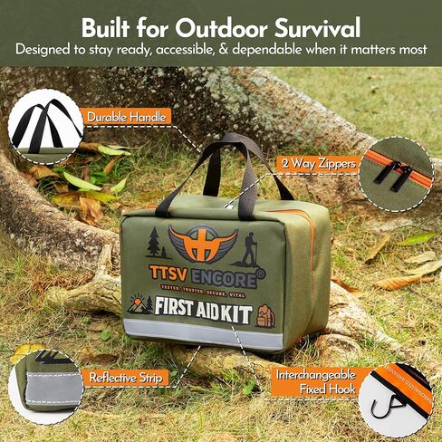 320 Piece First Aid Kit - Contains Premium Medical Supplies for Travel, Home, Office, Vehicle, Camping, Workplace & Outdoor in Kuwait