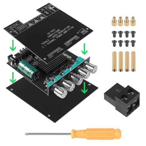 ZK-TB21 Bluetooth 5.0 50W+50W+100W 2.1 Channel Subwoofer Amplifier Board TPA3116D2 HiFi Treble and Bass Control Stereo Digital Audio Amp Board for Home Theater DIY Speakers in Saudi Arabia