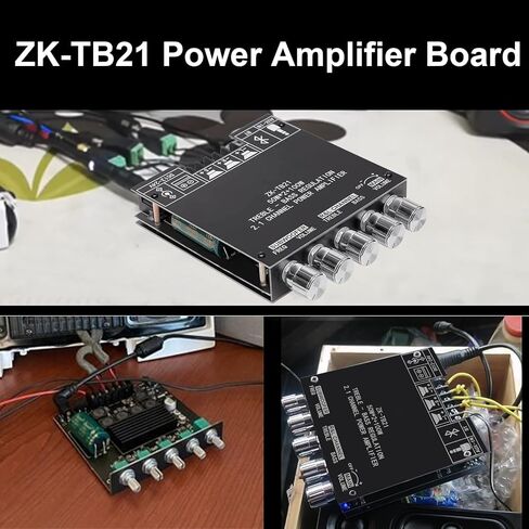 ZK-TB21 Bluetooth 5.0 50W+50W+100W 2.1 Channel Subwoofer Amplifier Board TPA3116D2 HiFi Treble and Bass Control Stereo Digital Audio Amp Board for Home Theater DIY Speakers in Saudi Arabia