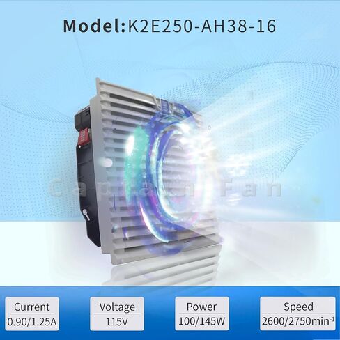 EBM PAPST K2E250-AH38-16 (RITTAL # SK 3244.710), 1 Phase, 115 VAC, 323 X 323 X 156 MM, 50/60 HZ, 867/910 M3/H, Filter Fan, RAL 7035, WALL Mount in Saudi Arabia