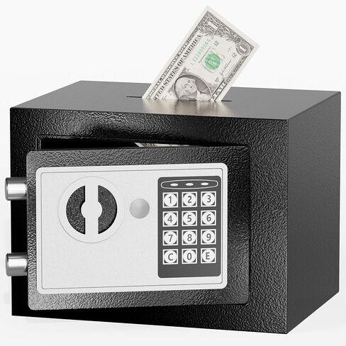 Grimtron Small Safe - (0.80 cu. ft.) Mini Money Box with Combination Lock for Kids, Medicine Box for Grandmother, Valentines Day Gifts for Men Women (Coin-operated(Pink)) in Saudi Arabia