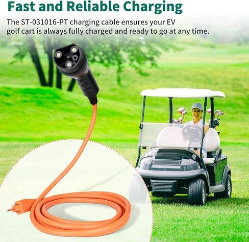 Charging Power Cord Compatible with Evolution ICON Golf Carts, 120V 3 Pin Golf Cart Charger Power Cord Replace OEM# 2.04.0620 ST-031016-PT (Plug and Play) in Saudi Arabia
