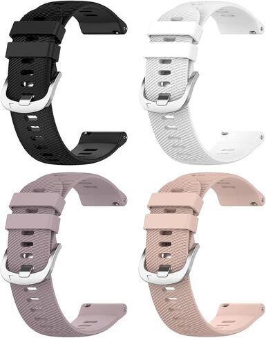 4 قطع من الأربطة المتوافقة مع Garmin Vivoactive 6 5 3/Venu 2 Plus/Venu Sq 2/Forerunner 645/55/245/165، شريط مطاطي من السيليكون سريع الفك للرجال والنساء in Kuwait