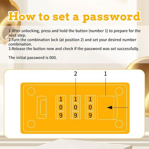 2 Pcs Luggage Combination Locks, Tool Box Hasp 3 Digit Combination Password Locks Luggage Suitcase Hasps (Gold) in Saudi Arabia
