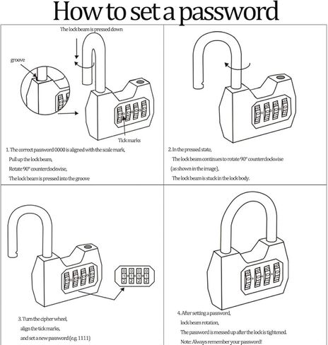 4-Digit Combination Lock (1-Pack) – Weatherproof Outdoor Padlock for School & Gym Locker, Fence, Gate, Shed, Garage, Storage Unit – Heavy-Duty Resettable Code Lock for Indoor & Outdoor (Black) in Saudi Arabia