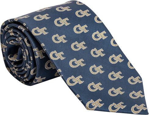 Desert Cactus Georgia Tech Neck Tie GT Yellow Jackets 100% Polyester Necktie with Logo, Officially Licensed (Style B) in Saudi Arabia
