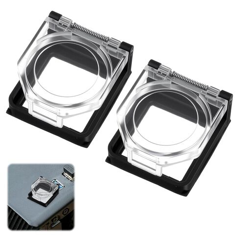 2Pcs PC Power Button Cover Power Push Button Switch Cover Waterproof Computer Powers Buttons Protector 39 * 34mm Square Mounting Hole Momentary with Double-Sided Tape in Saudi Arabia