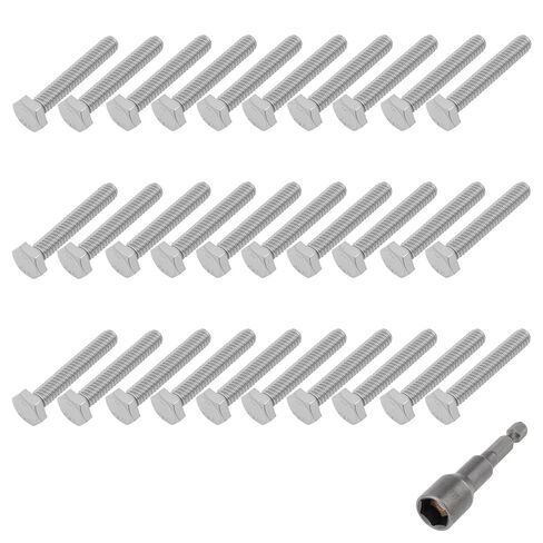 1/4-20 x 1-1/2 Inch Hex Head Screws Bolts (30 Pieces) - Stainless Steel 304 Machine Screws with Magnetic Nut Driver, UNC Coarse Thread for Industrial Repair & Furniture in Saudi Arabia