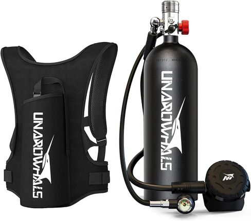 2.3L Mini Scuba Tank, 25-35 Minutes Scuba Diving Tanks, DOT-Certified Diving Lung Tank, Portable Dive Portable Lungs, 2.3L(16 Cu Ft) Capacity, 3000 Psi Max Pressure, Aluminum Tank in Saudi Arabia