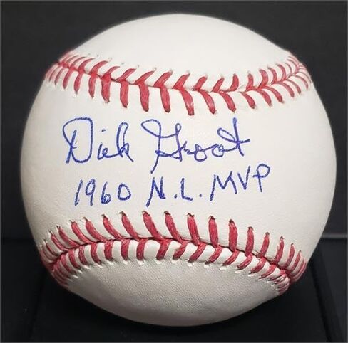 مستودع التوقيع 345153 ديك غروت وقع على دوري البيسبول الرئيسي المُدرج عام 1960 NL MVP - OMLB Pittsburgh Pirates World Series Champion in Saudi Arabia