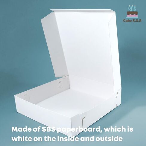 19x14x4 1/2 inches White Cake box, Premium Bakery Boxes, One piece, Perfect for packaging and selling cakes, donuts, cookies, and muffins (50-Pack) in Saudi Arabia
