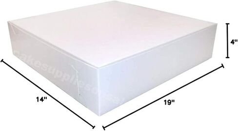 19x14x4 1/2 inches White Cake box, Premium Bakery Boxes, One piece, Perfect for packaging and selling cakes, donuts, cookies, and muffins (50-Pack) in Saudi Arabia