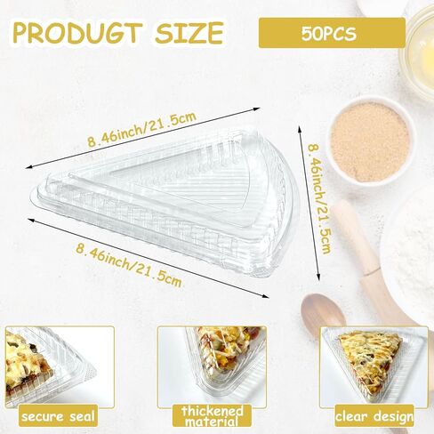 50PCS Pizza Slice Storage Container Fits 10"-12", Disposable Clear Pizza Slice Box,Plastic Individual Tray Takeout Containers for Cookies, Food, Packing for Party Snacks, Birthday in Saudi Arabia