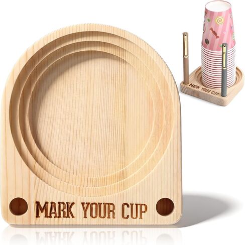 Cup Holder with Marker Slot, Mark Your Cup Holder to Prevent Mix-Ups, Organizer for Drinks, Kitchen Countertop, Picnic, and Social Gathering in Saudi Arabia