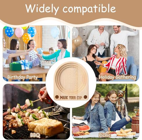 Cup Holder with Marker Slot, Mark Your Cup Holder to Prevent Mix-Ups, Organizer for Drinks, Kitchen Countertop, Picnic, and Social Gathering in Saudi Arabia