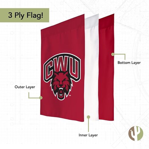 Desert Cactus Central Washington University CWU Garden Flag – 19 x 12 inch Washington Wildcats Banner, For Outdoor Display and Events (Design 1) in Saudi Arabia