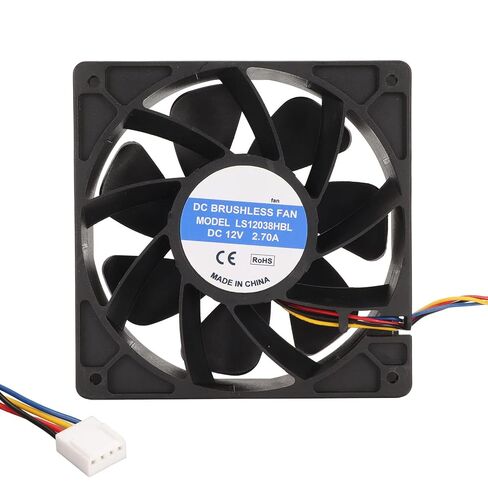 12cm Cooling Fan, 120x38mm 6000rpm 12V 2.7A 4pin FG DC Brushless PWM Black Computer Case Fan with Wires for Camera Servers in Saudi Arabia