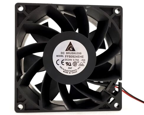 FFB0924EHE 24V 0.75A 18W 4800RPM 110CFM 90X90X38MM مروحة تبريد بسلكين in Saudi Arabia