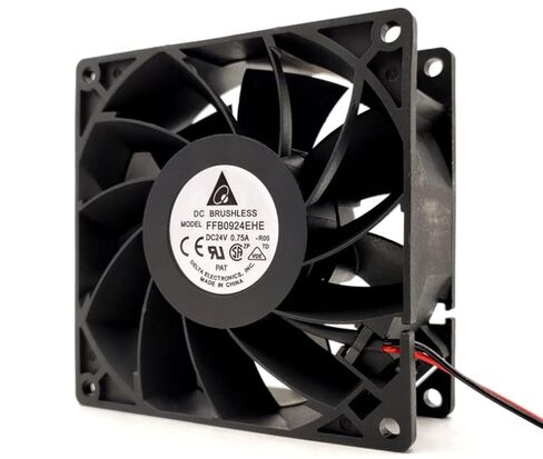 FFB0924EHE 24V 0.75A 18W 4800RPM 110CFM 90X90X38MM مروحة تبريد بسلكين in Saudi Arabia
