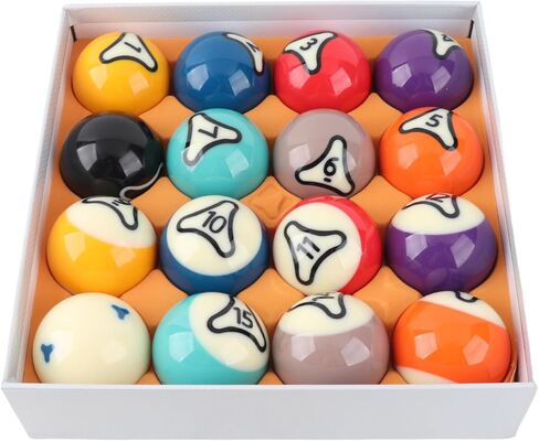 16Pcs Billiard Balls Set Pool Balls US Style Billiard Ball Set Resin 57.2mm Standard Size High Contrast Colors Weighted Balanced for Tournament Practice Professional Games Gift in Saudi Arabia