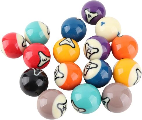 16Pcs Billiard Balls Set Pool Balls US Style Billiard Ball Set Resin 57.2mm Standard Size High Contrast Colors Weighted Balanced for Tournament Practice Professional Games Gift in Saudi Arabia