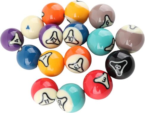 16Pcs Billiard Balls Set Pool Balls US Style Billiard Ball Set Resin 57.2mm Standard Size High Contrast Colors Weighted Balanced for Tournament Practice Professional Games Gift in Saudi Arabia