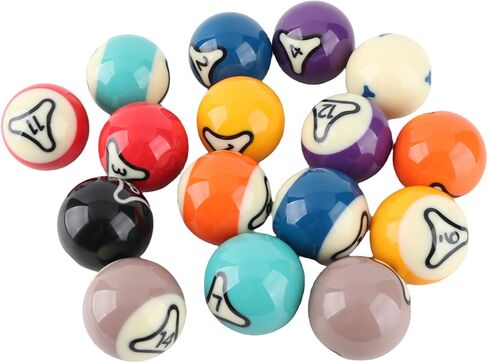 16Pcs Billiard Balls Set Pool Balls US Style Billiard Ball Set Resin 57.2mm Standard Size High Contrast Colors Weighted Balanced for Tournament Practice Professional Games Gift in Saudi Arabia
