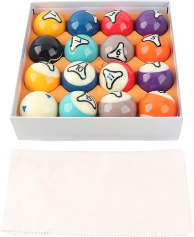 16Pcs Billiard Balls Set Pool Balls US Style Billiard Ball Set Resin 57.2mm Standard Size High Contrast Colors Weighted Balanced for Tournament Practice Professional Games Gift in Saudi Arabia