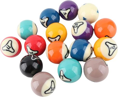 16Pcs Billiard Balls Set Pool Balls US Style Billiard Ball Set Resin 57.2mm Standard Size High Contrast Colors Weighted Balanced for Tournament Practice Professional Games Gift in Saudi Arabia