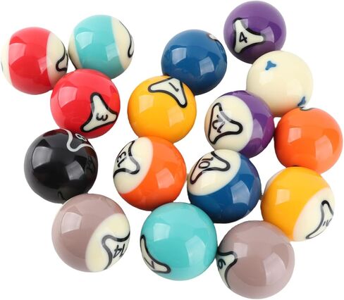 16Pcs Billiard Balls Set Pool Balls US Style Billiard Ball Set Resin 57.2mm Standard Size High Contrast Colors Weighted Balanced for Tournament Practice Professional Games Gift in Saudi Arabia