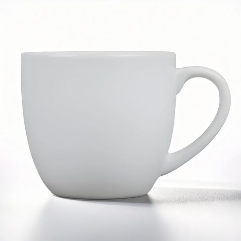 Tuxton China BPM-160A Milano Mug, 16 oz., 3-3/4" Diameter x 4-3/8"H, Microwave and Dishwasher Safe, Oven Proof, Fully Vitrified, DuraTux, Porcelain White, Pack of 24 in Saudi Arabia