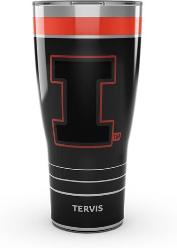 Tervis Traveler Illinois Fighting Illini - Night Game Triple Insulated Tumbler Travel Cup Keeps Drinks Cold & Hot, 30oz, Stainless Steel in Saudi Arabia