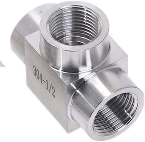 Tee Fittings, 304 Stainless Steel BSPT Female Tee Connector Adapter Fitting 1/8-3/4 in Water Air Oil(1/4") in Saudi Arabia