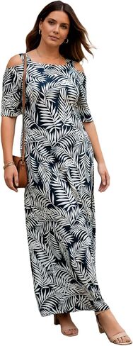 Roaman's Women's Plus Size Cold Shoulder Maxi Dress in Saudi Arabia