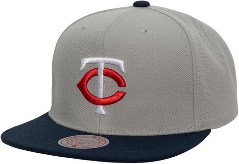 قبعة Mitchell & Ness Minnesota Twins Cooperstown MLB Away Snapback، رمادية in Kuwait