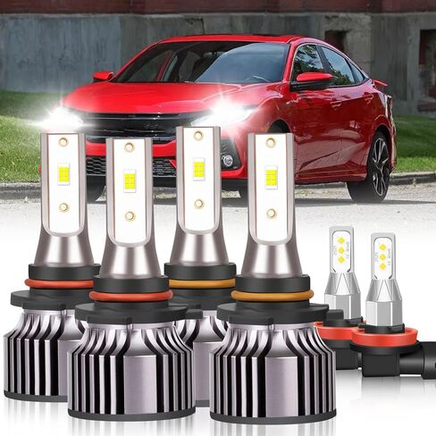 متوافق مع مصابيح الإضاءة Honda CRV CR-V 2015 2016 2017 2018 2019 2020، تصميم 1:1 9005 High H11 مصابيح أمامية منخفضة الشعاع، 5 دقائق Plug-N-Play، حزمة من 4 in Kuwait