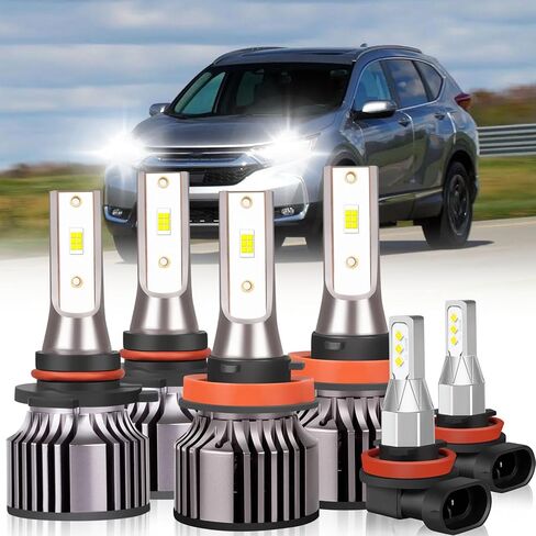 متوافق مع مصابيح الإضاءة Honda CRV CR-V 2015 2016 2017 2018 2019 2020، تصميم 1:1 9005 High H11 مصابيح أمامية منخفضة الشعاع، 5 دقائق Plug-N-Play، حزمة من 4 in Kuwait