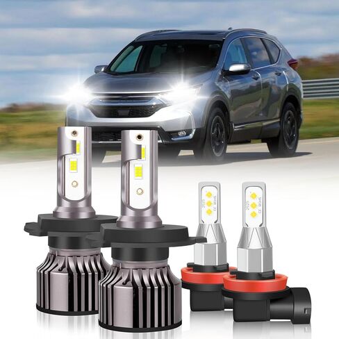متوافق مع مصابيح الإضاءة Honda CRV CR-V 2015 2016 2017 2018 2019 2020، تصميم 1:1 9005 High H11 مصابيح أمامية منخفضة الشعاع، 5 دقائق Plug-N-Play، حزمة من 4 in Kuwait