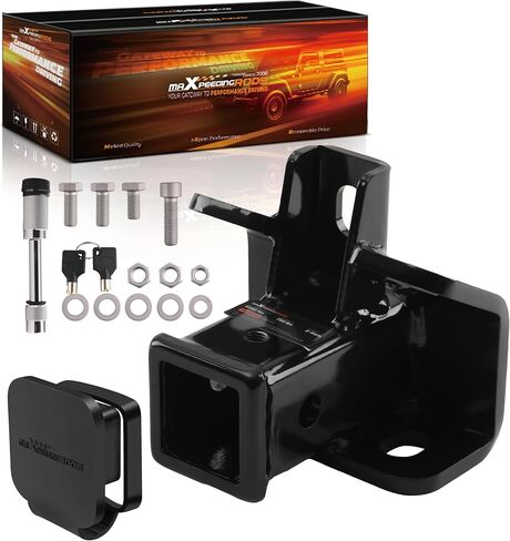 جهاز استقبال وصلة المقطورة maxpeedingrods فئة 3، جهاز استقبال 2 بوصة، وصلة سحب خلفية لسيارة Land Rover LR4 2010-2016، لسيارة Range Rover Sport 2006-2013، 5000 LBS GTW (أسود) in Saudi Arabia